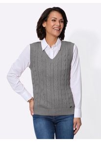 Casual Looks Damen Pullunder "Pullunder", schwarz-weiß, Gr. 36, meliert, 55% Baumwolle, 45% Viskose, Pullover
