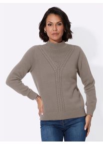 Casual Looks Damen Stehkragenpullover "Pullover", grau, Gr. 38, unifarben, 100% Baumwolle, Pullover