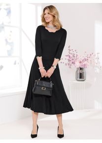Classic Basics Damen Strickkleid "Strickkleid", schwarz, Gr. 56, gemustert, mehrfarbig, Jersey, Single Jersey, 80% Viskose, 20% Polyamid, Kleider
