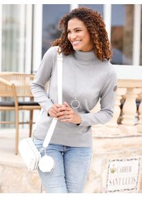 Casual Looks Damen Strickjacke, grau, Gr. 40, unifarben, 100% Polyacryl, Strickjacken