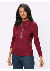 Casual Looks Damen Strickpullover "Pullover", rot, Gr. 38, unifarben, 50% Baumwolle, 50% Polyacryl, Pullover