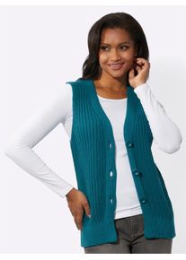 Inspirationen Damen Strickweste, bunt, Gr. 40, unifarben, 100% Baumwolle, Westen