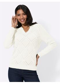 Classic Basics Damen Ajourpullover "Langarm-Pullover", beige, Gr. 48, unifarben, 100% Baumwolle, Pullover