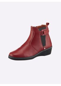 Casual Looks Damen Stiefelette, Gr. 40, rot, Glattleder, modisch, Schuhe