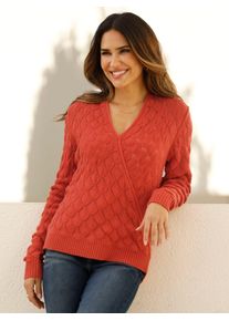 Classic Basics Damen Ajourpullover "Langarm-Pullover", grau, Gr. 52, unifarben, 100% Polyacryl, Pullover