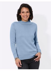 Casual Looks Damen Stehkragenpullover "Stehkragen-Pullover", blau, Gr. 38, unifarben, 50% Baumwolle, 50% Polyacryl, Pullover