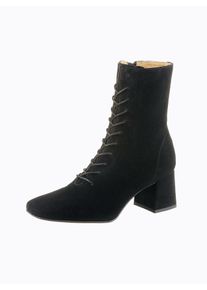 Heine Damen Stiefelette, Gr. 40, schwarz, Leder, Veloursleder, Veloursleder, modisch, Schuhe
