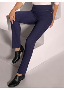Stehmann Damen Schlupfhose, blau, Gr. 40, unifarben, 78% Viskose, 19% Polyamid, 3% Elasthan, Hosen