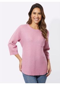 Classic Basics Damen 3/4 Arm-Pullover "Rundhals-Pullover", rosa, Gr. 42, unifarben, 100% Polyacryl, Pullover