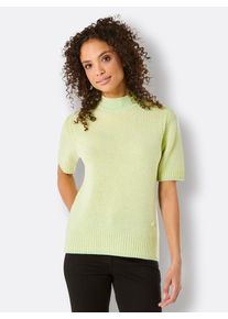 Damen Kurzarmpullover "Merino-Kaschmir-Pullover", grün, Gr. 40, CREATION L PREMIUM, unifarben, 80% Schurwolle, 20% Kaschmir, Pullover