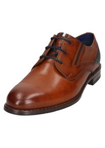 Bugatti Herren Schnürschuh, Gr. 45, braun, Leder, Basic, Schuhe, Anzugschuh, Business Halbschuh mit bequemen Stretcheinsatz