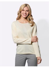 Classic Basics Damen Strickpullover "Langarm-Pullover", beige, Gr. 54, unifarben, bedruckt, gemustert, metallic, 98% Polyacryl, 1% Polyester, 1%