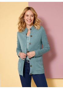 Classic Basics Damen Longstrickjacke, grün, Gr. 50, unifarben, 100% Polyacryl, Strickjacken