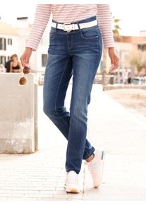 Casual Looks Damen 5-Pocket-Jeans, blau, Gr. 20, unifarben, 99% Baumwolle, 1% Elasthan, Jeans