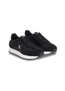 Damen Sneaker "RUNNER LACEUP MG NYLON MIX", Calvin Klein Jeans, Gr. 40, schwarz-weiß, Textil, Veloursleder, Glattleder, unifarben mit Farbeinsatz,
