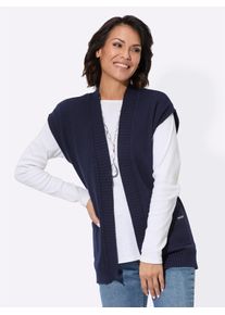 Casual Looks Damen Strickweste, blau, Gr. 38, unifarben, 50% Viskose, 28% Polyester, 22% Polyamid, Westen