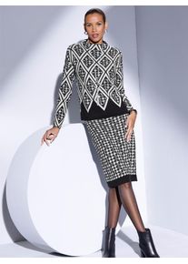 CRÉATION L CREATION L Damen Stehkragenpullover "Jacquard-Pullover", beige, Gr. 40, gemustert, 70% Polyacryl, 30% Schurwolle, Pullover