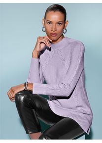 CRÉATION L CREATION L Damen Rollkragenpullover "Longpullover", lila, Gr. 40, unifarben, 50% Viskose, 28% Polyester, 22% Polyamid, Pullover