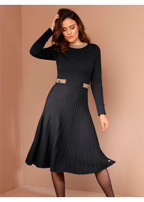 Damen Strickkleid "Merino-Strickkleid", gelb, Gr. 38, CREATION L PREMIUM, unifarben, gemustert, Jersey, Single Jersey, 100% Schurwolle, Kleider