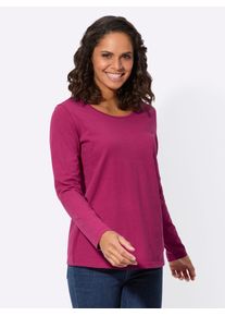 Casual Looks Damen Rundhalsshirt "Shirt", pink, Gr. 36, unifarben, 100% Baumwolle, Shirts