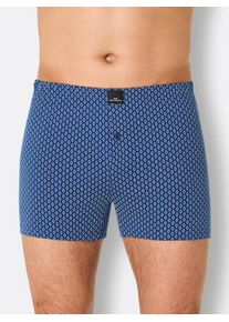 Herren Boxershorts, Gr. 6marine, jeansblau, weiß, bedruckt, 100% Baumwolle, Unterhosen