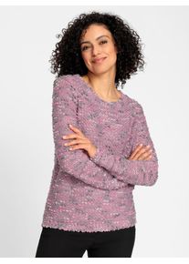 Inspirationen Damen Rundhalspullover "Pullover", lila, Gr. 36, gemustert, mehrfarbig, 75% Polyacryl, 20% Polyester, 5% Baumwolle, Pullover