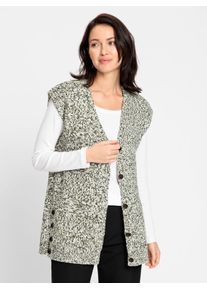 Inspirationen Damen Strickweste, grün, Gr. 36, meliert, 50% Polyester, 50% Polyacryl, Westen