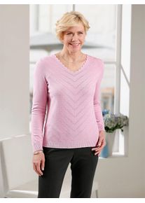 CLASSIC Damen V-Ausschnitt-Pullover "V-Pullover", rosa, Gr. 40, unifarben, 50% Viskose, 28% Polyester, 22% Polyamid, Pullover