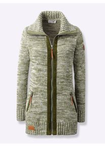 Casual Looks Damen Strickjacke, grün, Gr. 40, meliert, 68% Baumwolle, 32% Polyacryl, Strickjacken