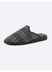 CLASSIC Herren Pantoffel, Gr. 40, grau, Textil, Basic, Schuhe