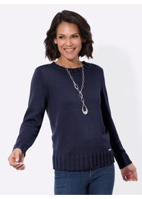 Casual Looks Damen Strickpullover "Pullover", blau, Gr. 38, unifarben, 50% Baumwolle, 50% Polyacryl, Pullover