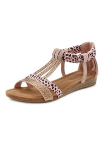 Lascana Damen Sandale "Sommerschuh, Sandalette", Gr. 37, rosa, Obermaterial: 50% Lederimitat, 50% Textilmaterial. Futter: 100% Lederimitat.
