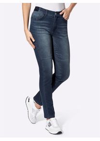 Heine Damen Push-up-Jeans, blau, Gr. 42, unifarben, 56% Baumwolle, 19% Polyester, 14% Lyocell, 10% Viskose, 1% Elasthan, Jeans