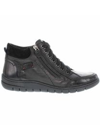 Reflexan Damen Stiefelette, Gr. 41, schwarz, Veloursleder, Glattleder, modisch, Schuhe