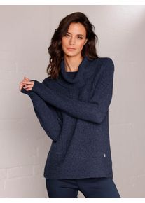Damen Rollkragenpullover "Kaschmir-Merino-Pullover", blau, Gr. 36, CREATION L PREMIUM, meliert, 70% Schurwolle, 30% Kaschmir, Pullover
