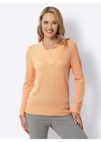 Classic Basics Damen Strickpullover "2-in-1-Pullover", rot, Gr. 56, unifarben, 100% Polyacryl, Pullover