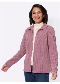Casual Looks Damen Fleecejacke, rosa, Gr. 36, gemustert, mehrfarbig, 100% Polyester, Jacken