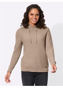 Casual Looks Damen Strickpullover "Langarm-Pullover", beige, Gr. 36, unifarben, 50% Baumwolle, 50% Polyacryl, Pullover