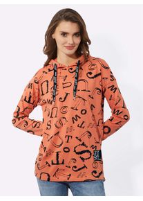 Inspirationen Damen Longshirt "Longshirt"papaya, schwarz, Gr. 40, gemustert, mehrfarbig, 100% Baumwolle, Shirts
