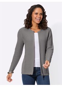 Casual Looks Damen Cardigan, grau, Gr. 38, unifarben, 50% Baumwolle, 50% Polyacryl, Strickjacken