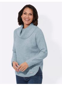 Casual Looks Damen Rollkragenpullover "Rollkragenpullover", blau, Gr. 40, meliert, 76% Polyester, 20% Polyacryl, 4% Polyamid, Pullover