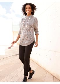 Casual Looks Damen Longpullover "Longpullover"champagner, graphit, meliert, Gr. 38, meliert, gemustert, mehrfarbig, 100% Baumwolle, Pullover