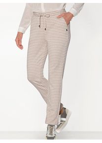 Damen Webhose, beige, Gr. 48, CREATION L PREMIUM, gemustert, kariert, mehrfarbig, 45% Modal, 27% Polyester, 23% Viskose, 5% Elasthan, Hosen