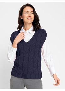 Inspirationen Damen Pullunder "Pullunder", blau, Gr. 38, unifarben, 50% Baumwolle, 50% Polyacryl, Pullover