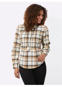 Casual Looks Damen Flanellbluse, gelb, Gr. 40, gemustert, mehrfarbig, kariert, 100% Baumwolle, Blusen
