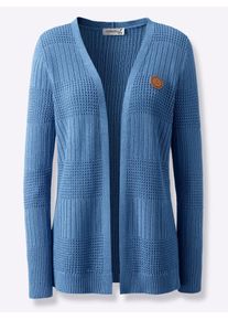 Casual Looks Damen Strickjacke, blau, Gr. 36, unifarben, 50% Baumwolle, 50% Polyacryl, Strickjacken