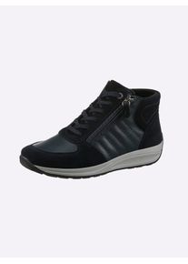 Casual Looks Damen Stiefelette, Gr. 38, blau, Glattleder, Veloursleder, Veloursleder, sportlich, Schuhe