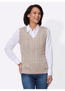 Casual Looks Damen Pullunder "Pullunder", beige, Gr. 36, meliert, 55% Baumwolle, 45% Viskose, Pullover