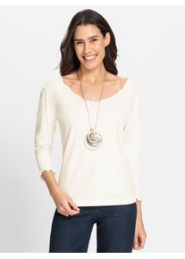 Inspirationen Damen V-Shirt "V-Shirt", beige, Gr. 38, unifarben, 95% Baumwolle, 5% Elasthan, Shirts