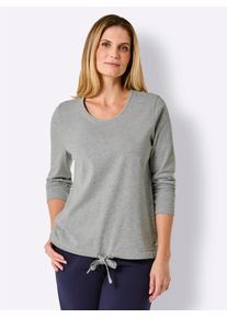 feel good Damen Langarmshirt "Shirt", Gr. 36, grau, 90% Baumwolle, 10% Viskose, unifarben, Shirts